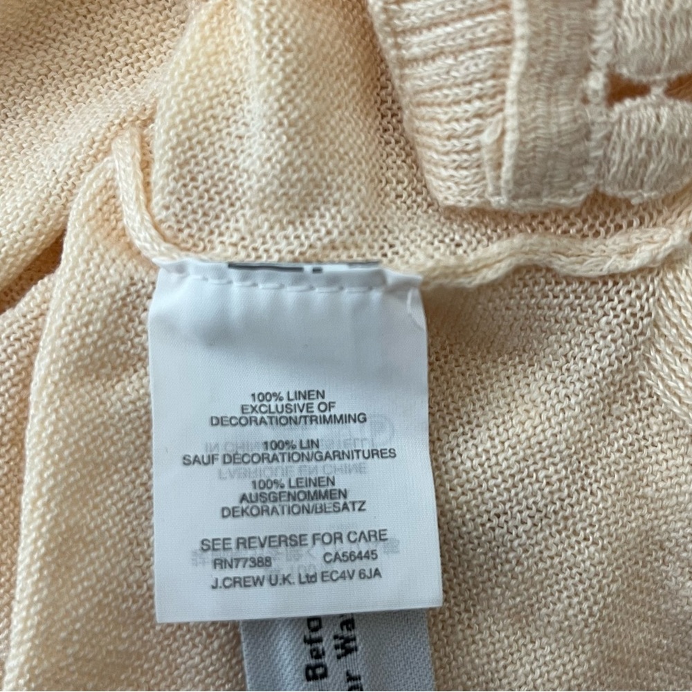 New J. Crew Linen Sweater Knot Top Small - Picture 7 of 7